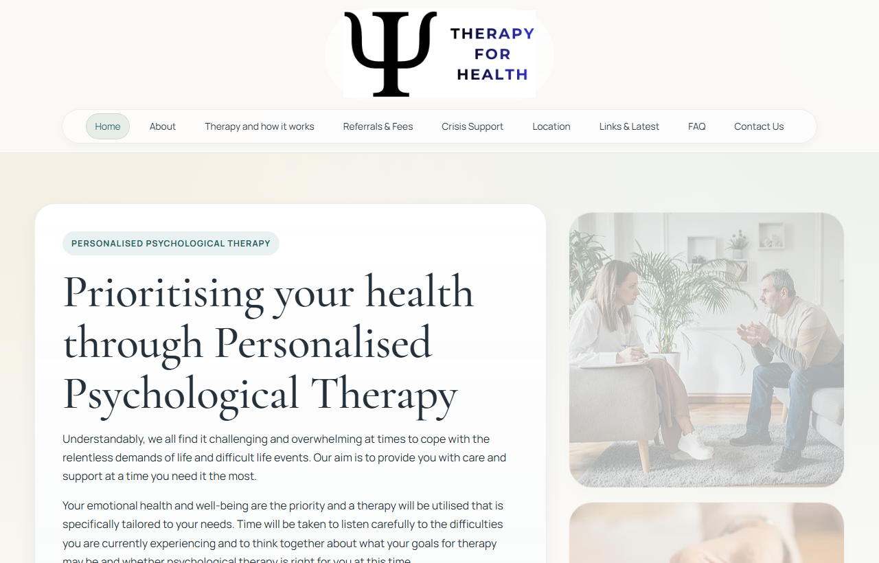 Therapy for Health Website